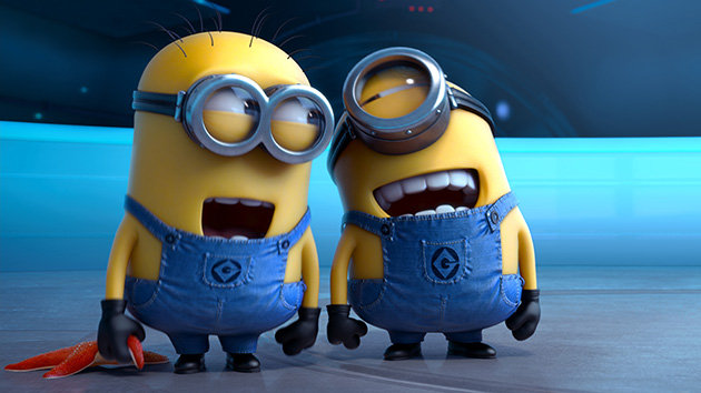 Two Minions laughing